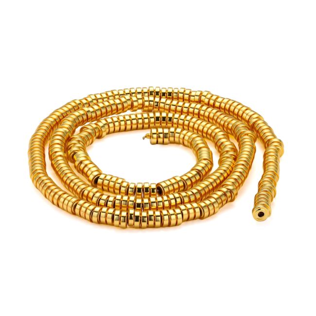 Goldene Hämatit-Zwischenperlen – 4 × 1 mm