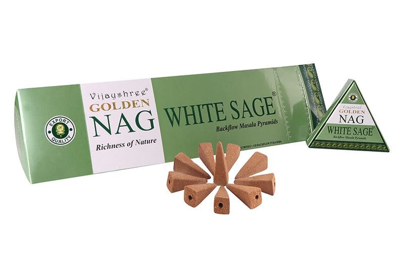 Rückflusskegel Vijayshree Golden Nag White Sage 12St