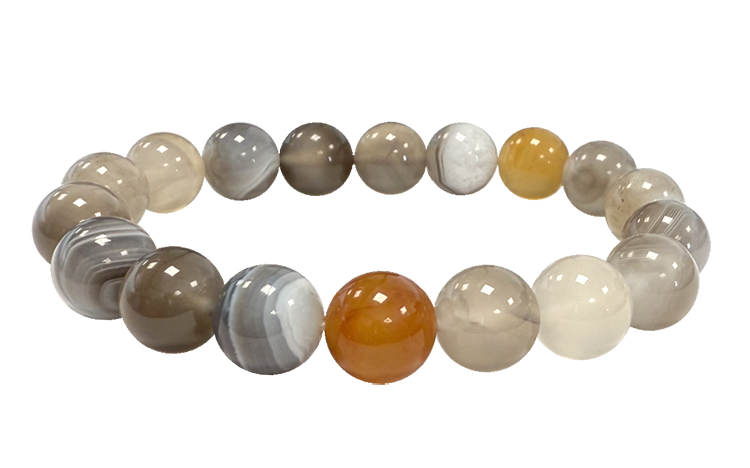 Weihrauch bei Botswana-Achat-Armband A 10-mm-Perlen