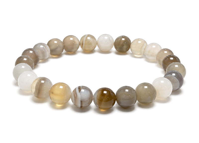 Weihrauch bei Botswana-Achat A Perlenarmband 8mm