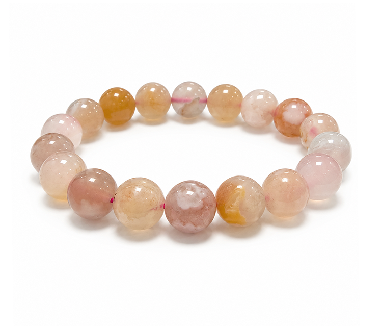 Kirschblütenachat A Armband 10mm Perlen