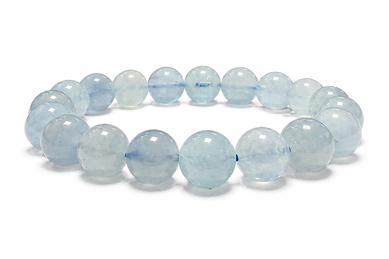 Aquamarin-Armband A 10mm Perlen