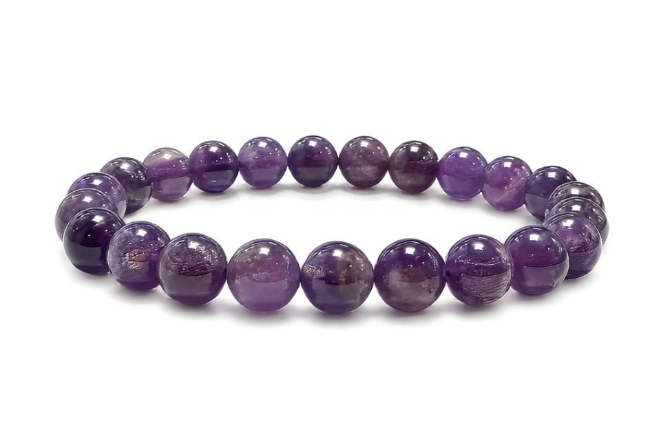 Weihrauch bei Amethyst Armband A 7,5-8,5mm Perlen