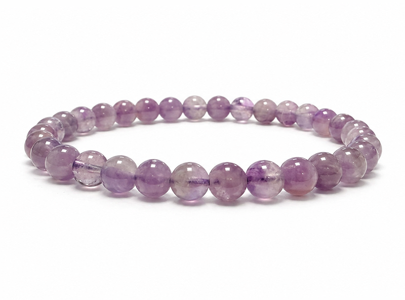 Weihrauch bei Lavendel-Amethyst-Armband A 6mm Perlen
