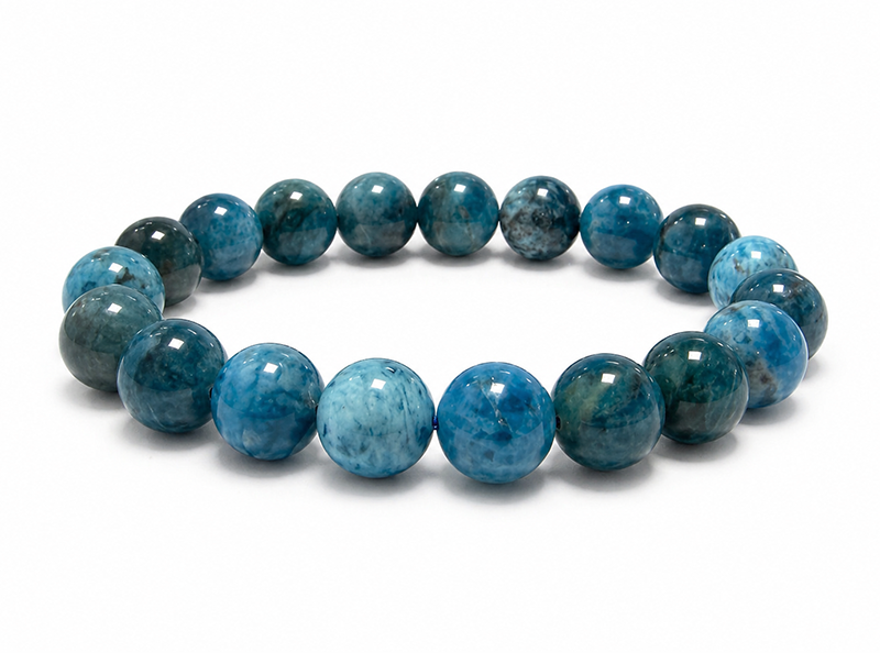 Blauer Apatit-Armband A 10mm Perlen