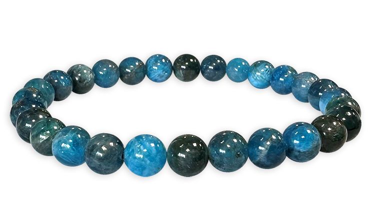 Blaues Apatit-Armband A 6–7 mm großen Perlen