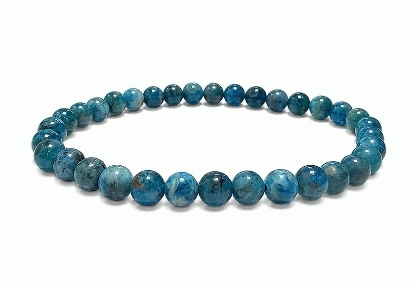 Weihrauch bei Armband aus blauem Apatit A mit 6-mm-Perlen