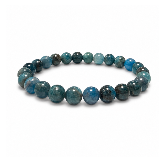 Armband aus blauem Apatit AB mit 7,5-8,5-mm-Perlen