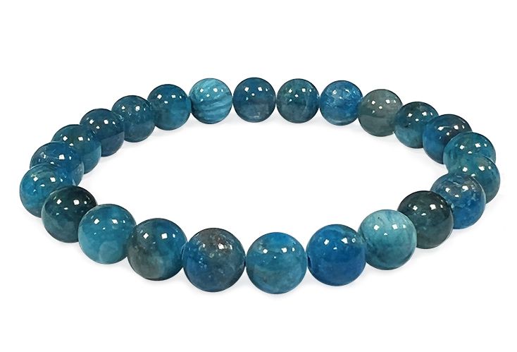 Blaues Apatit-Armband A 7,5–8,5 mm großen Perlen