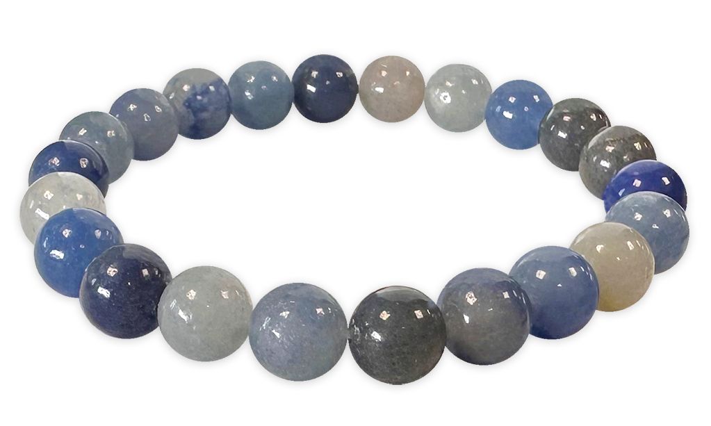 Blaues Aventurin-Armband, 8 mm Perlen