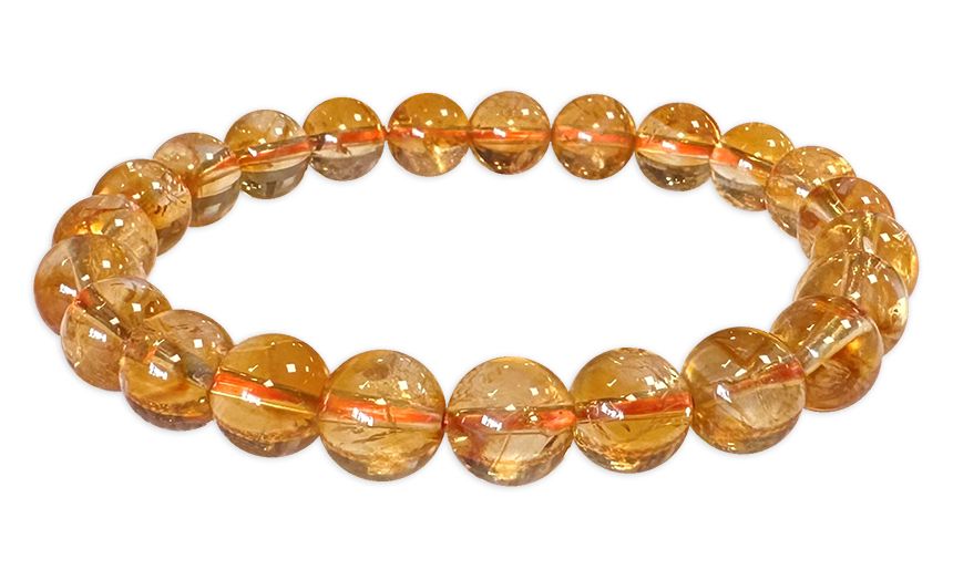 Beheizbares Citrin-Armband AA-Perlen 7,5-8,5 mm