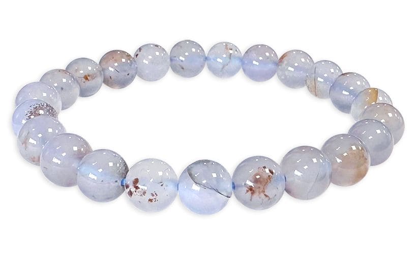 Blaues Chalcedon-Armband A-Perlen 7,5-8,5 mm