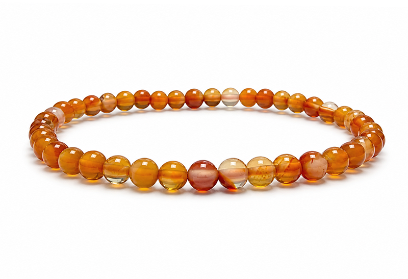 Weihrauch bei Karneol-Armband A 4mm Perlen