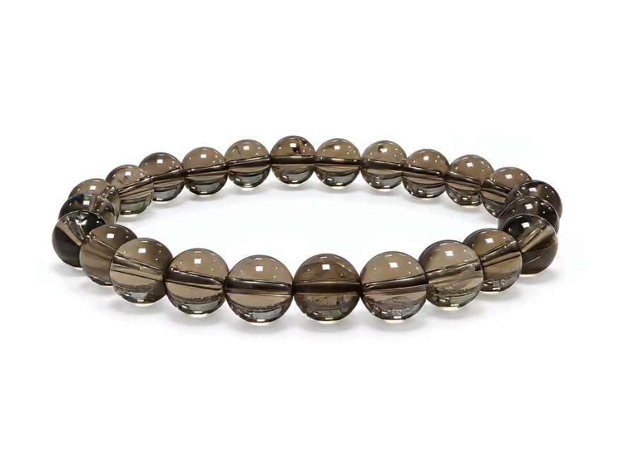 Weihrauch bei Rauchiger Bergkristall-Armband A 8mm Perlen