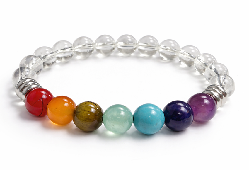 7 chakras Bergkristall Armband A perles 8mm