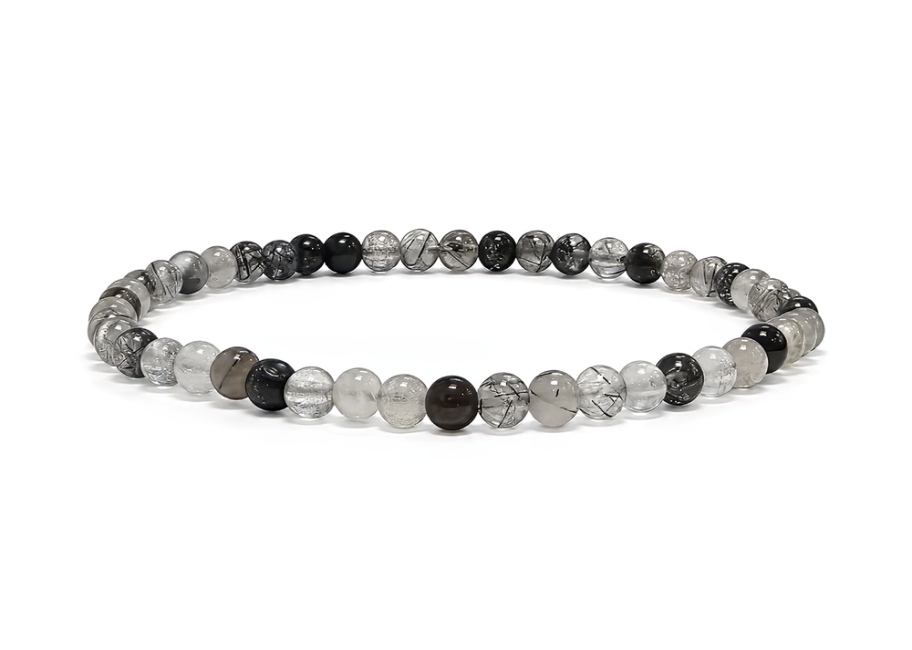 Weihrauch bei Brasilianisches Bergkristall-Turmalin-Armband A 4-5mm Perlen