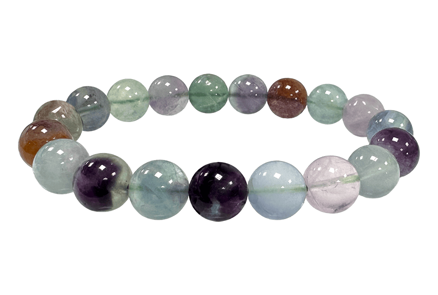 Armband Fluorite multicolor perles 10mm