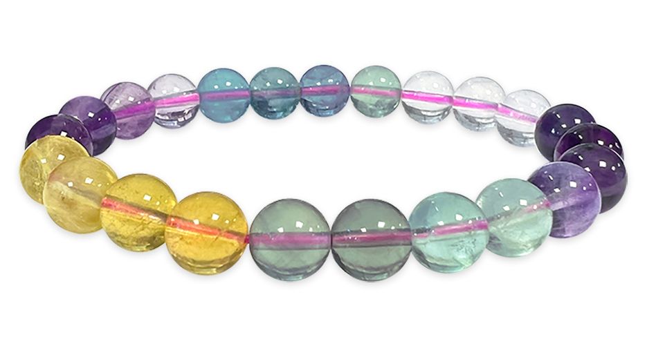 Armband Fluorite multicolor AAA perles 8mm
