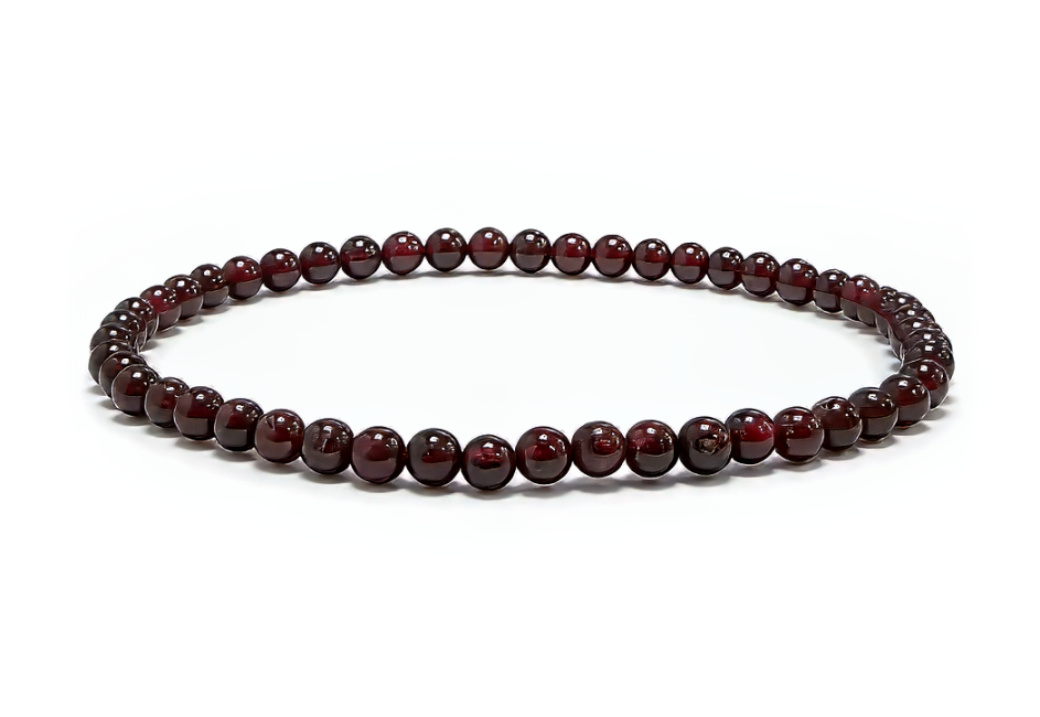 Weihrauch bei Roter Granat-Armband A 4mm Perlen