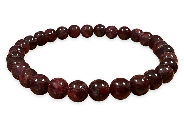Rotes Granatarmband mit 5–6 mm großen Perlen