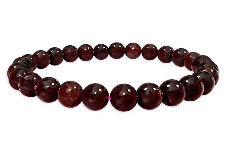 Rotes Granat-Armband, AA-Perlen, 5–6 mm
