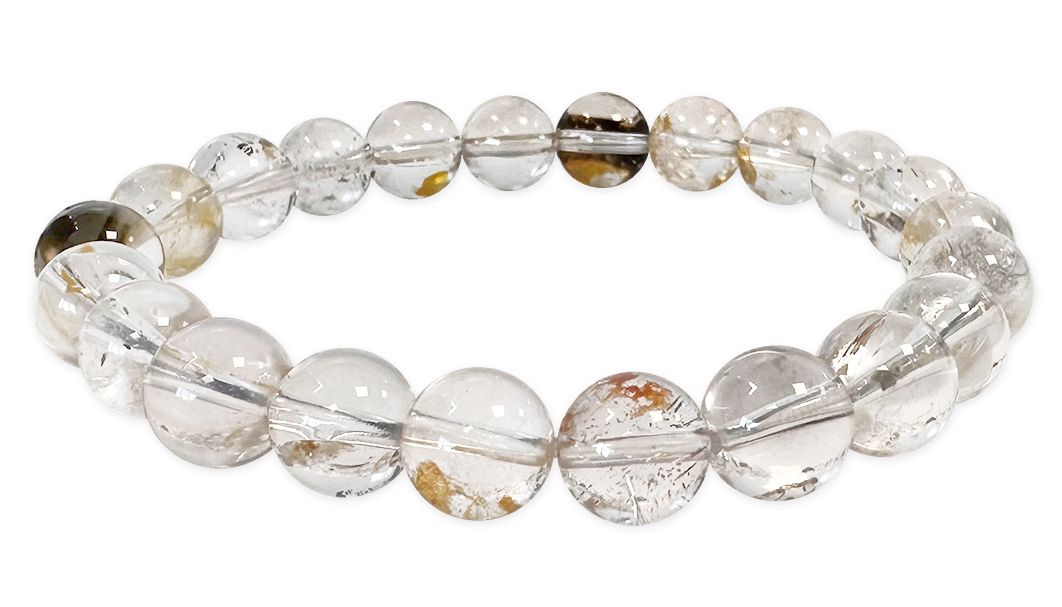 Herkimer-Kristallarmband mit 7–8 mm großen Perlen