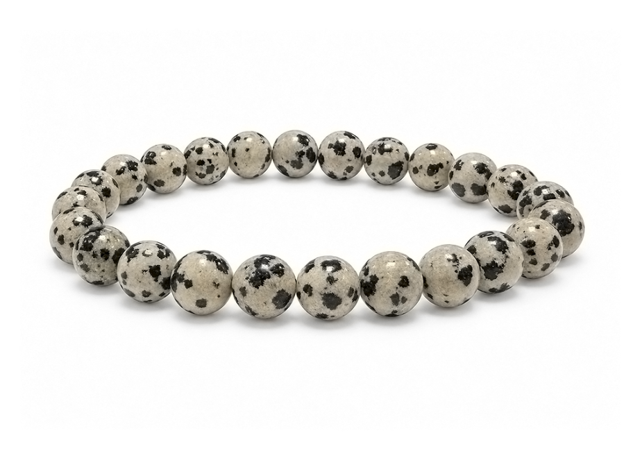 Weihrauch bei Dalmatinerjaspis-Armband A 8-9mm Perlen