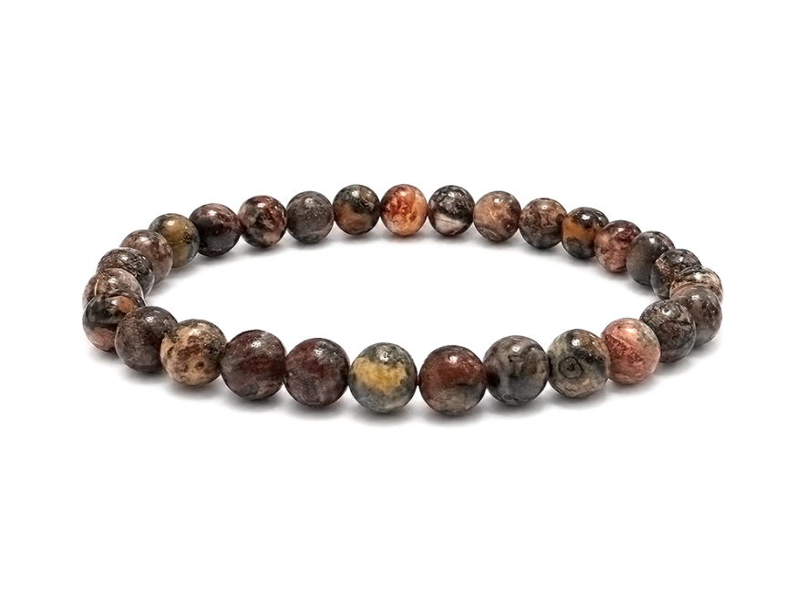 Weihrauch bei Leopardenjaspis-Armband A 6-7mm Perlen