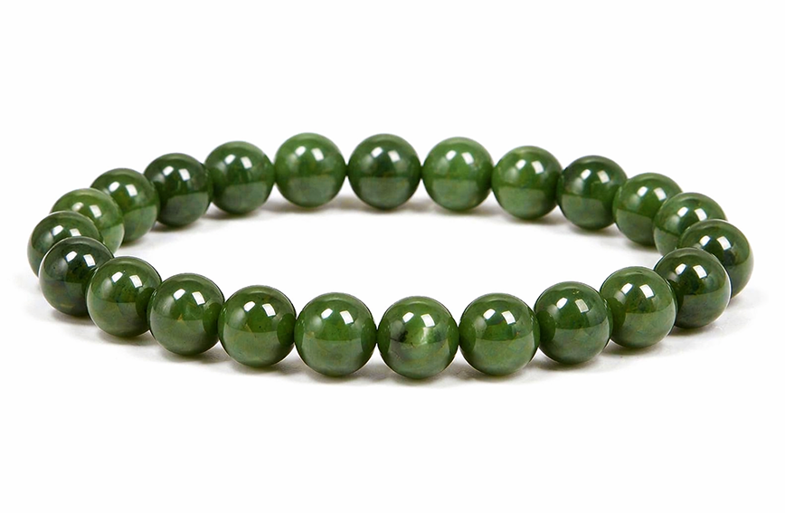 Weihrauch bei Armband aus kanadischer Nephrit-Jade AA 8mm Perlen