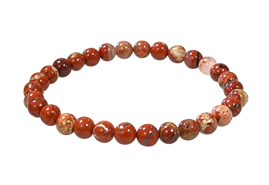 Rotes Jaspis-Armband, 6–7 mm Perlen