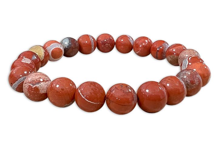 Rotes Jaspis-Armband, 8–9 mm Perlen