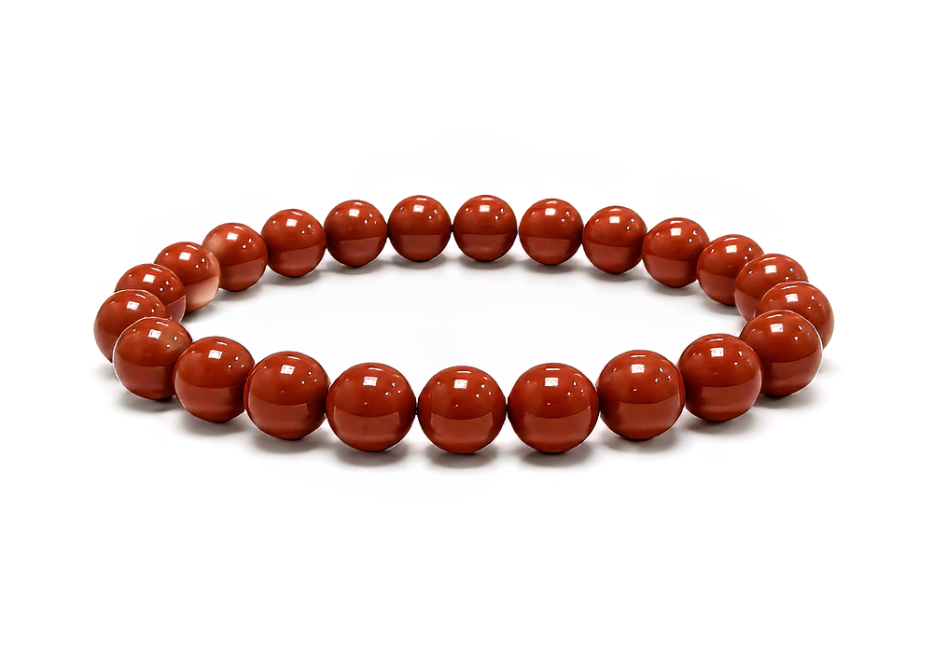 Weihrauch bei Rotes Jaspis-Armband A 8-9mm Perlen