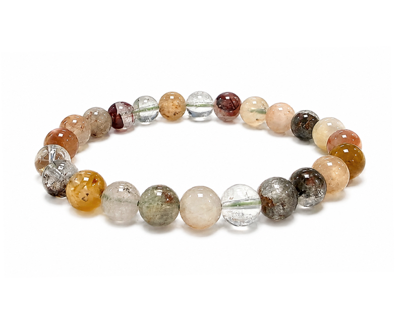 Armband aus mehrfarbigem Lodolith A mit 8-mm-Perlen