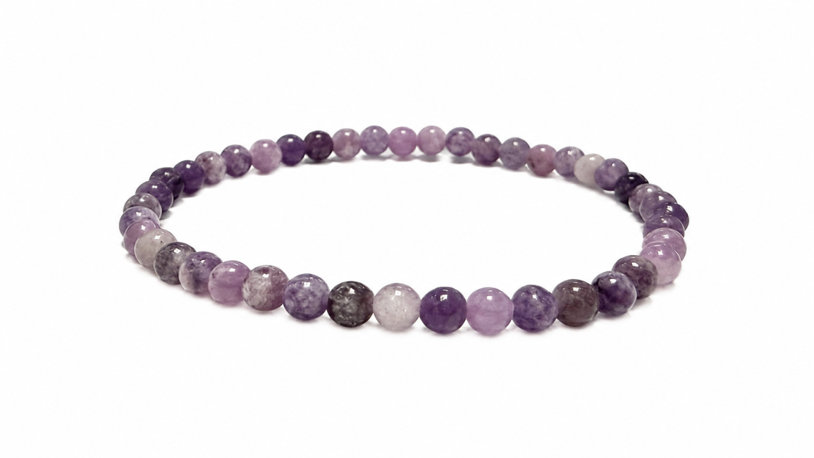Lepidolith A Armband mit 4-5-mm-Perlen