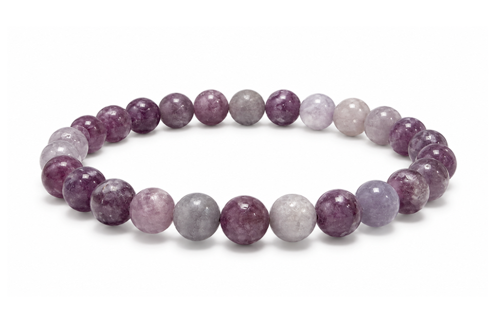Weihrauch bei Lepidolith-Armband A 6mm Perlen
