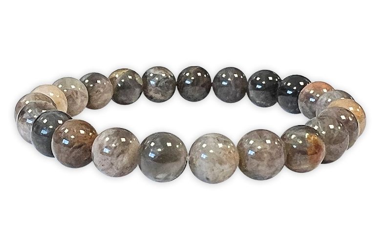 Schwarzes Mondstein-Armband mit 8mm Perlen