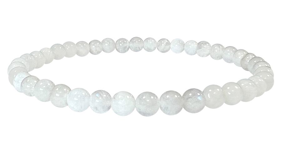 Weißes Mondsteinarmband A 4–5 mm großen Perlen