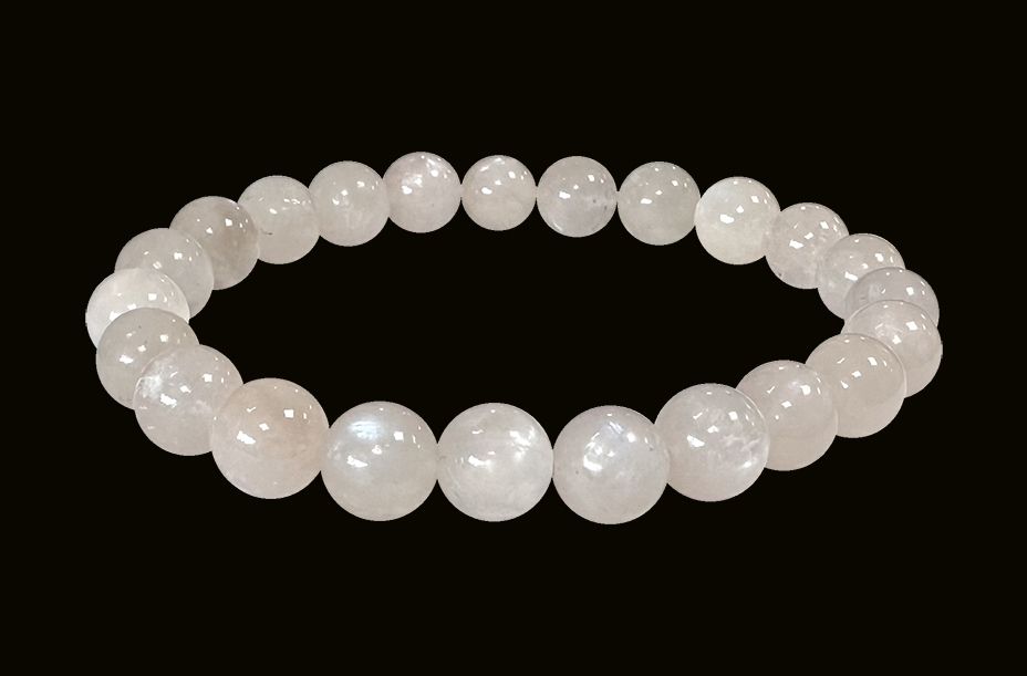 Armband Weißer Mondstein Stein Peristerite A pearl 7.5-8.5mm Perlen