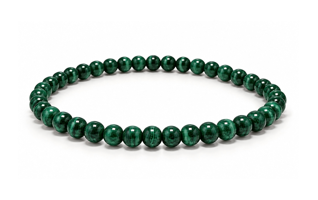Weihrauch bei Malachit-Armband AA 4mm Perlen