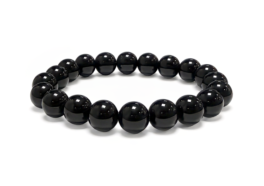 Weihrauch bei Schwarzer Obsidian Armband A 10mm Perlen