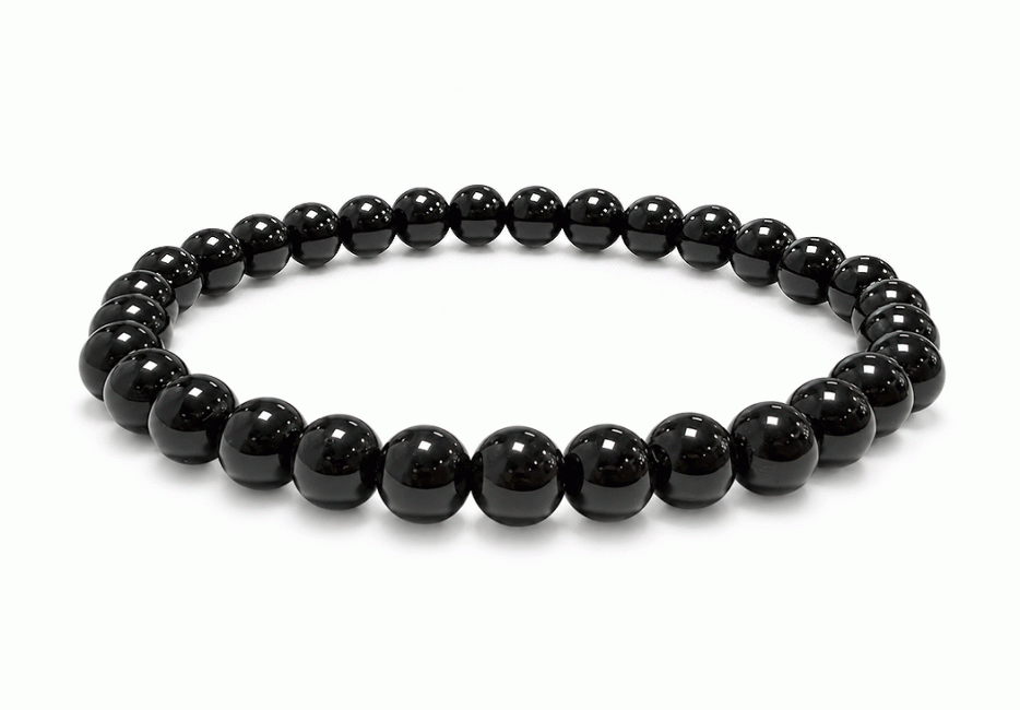 Weihrauch bei Armband aus schwarzem Obsidian A 6mm-Perlen