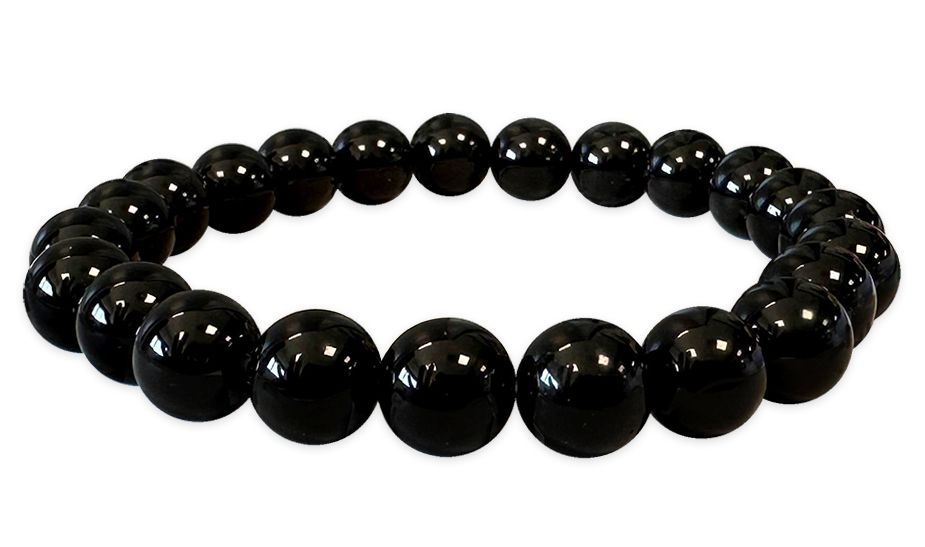 Schwarzes Onyx-Armband A 8 mm Perlen