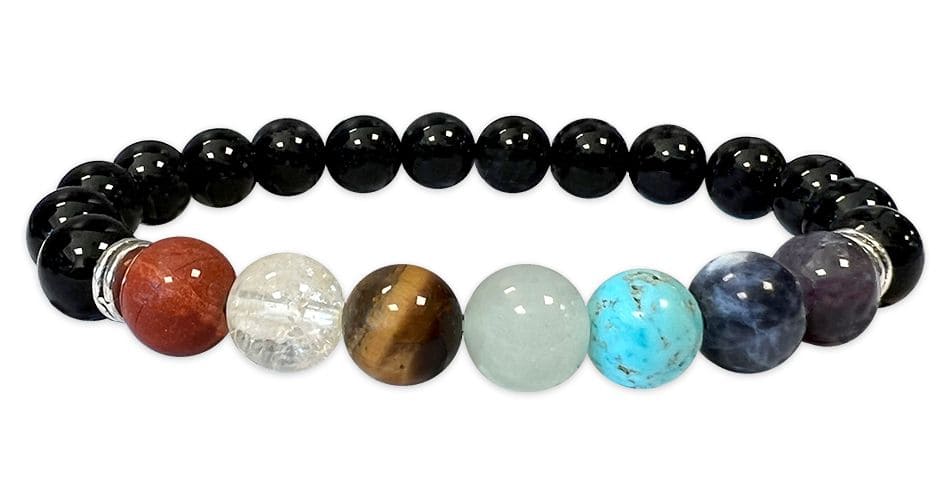 7 chakras Onyx A Perlen 8mm Armband