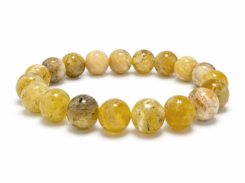 Gelber Opal Armband A 10mm Perlen