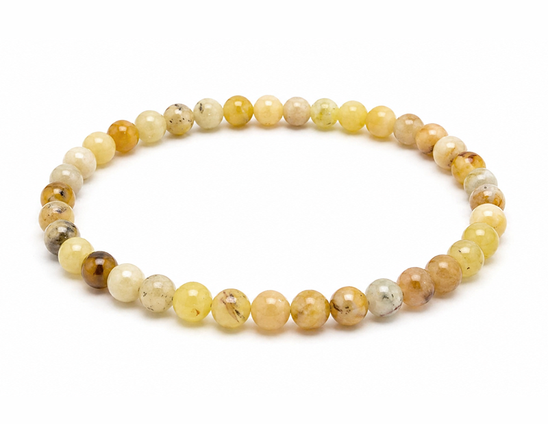 Gelber Opal Armband A 6mm Perlen