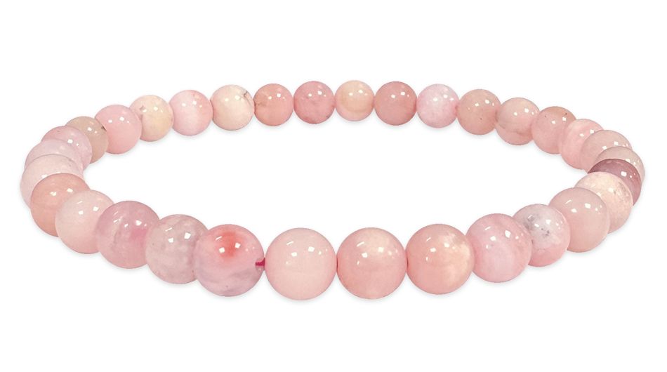 Rosafarbenes Opalarmband mit 5,5–6,5 mm großen Perlen