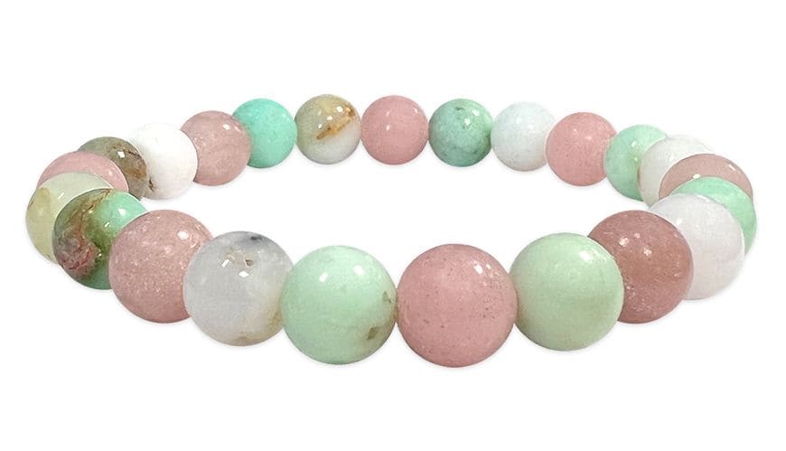 Rosa Opale & Chrysoprase AA Perlen Armband 8mm