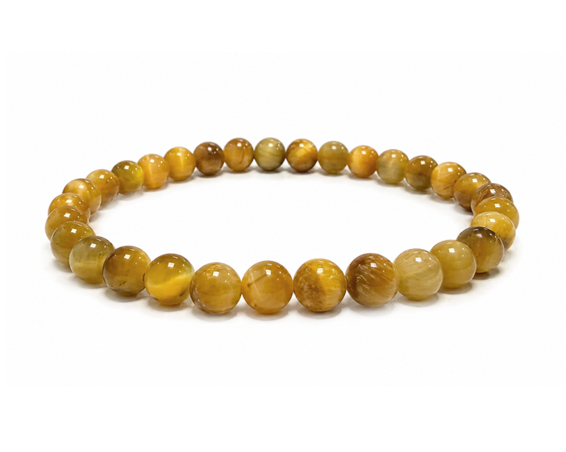 Armband aus goldenem Tigerauge AA mit 6-mm-Perlen