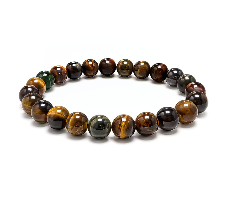 Weihrauch bei Armband aus mehrfarbigem Tigerauge A mit 8-mm-Perlen