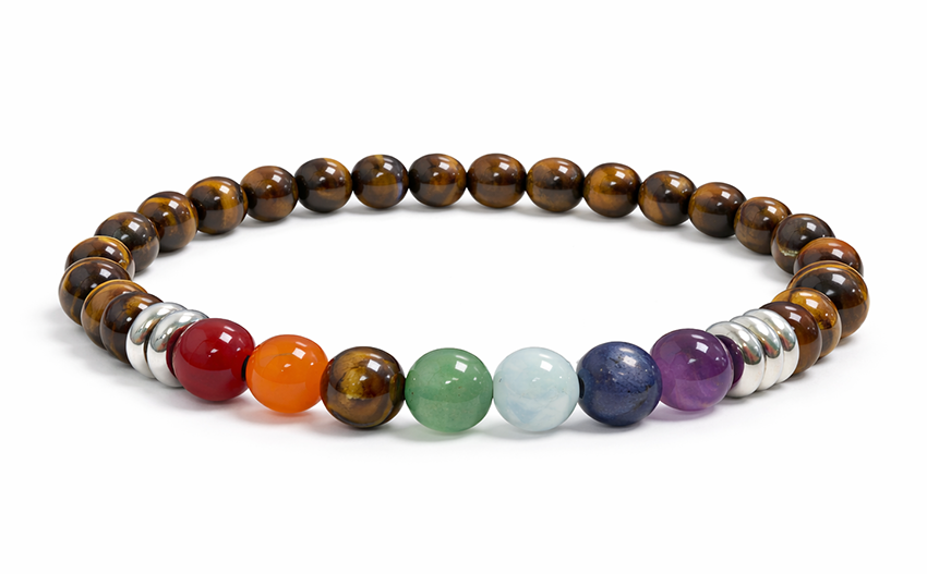 7 chakras Tigerauge Armbandperlen A 6mm